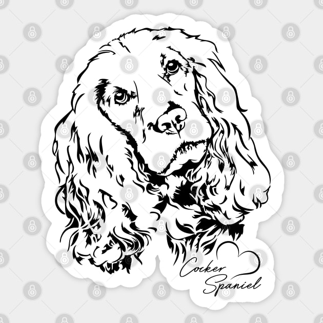 Funny Proud English Cocker Spaniel dog portrait Sticker by wilsigns